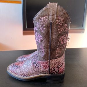 Old West brand new girls sparkly pink cowgirl cowboy boots